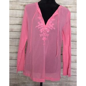 Banana Republic Pink Sheer Tunic